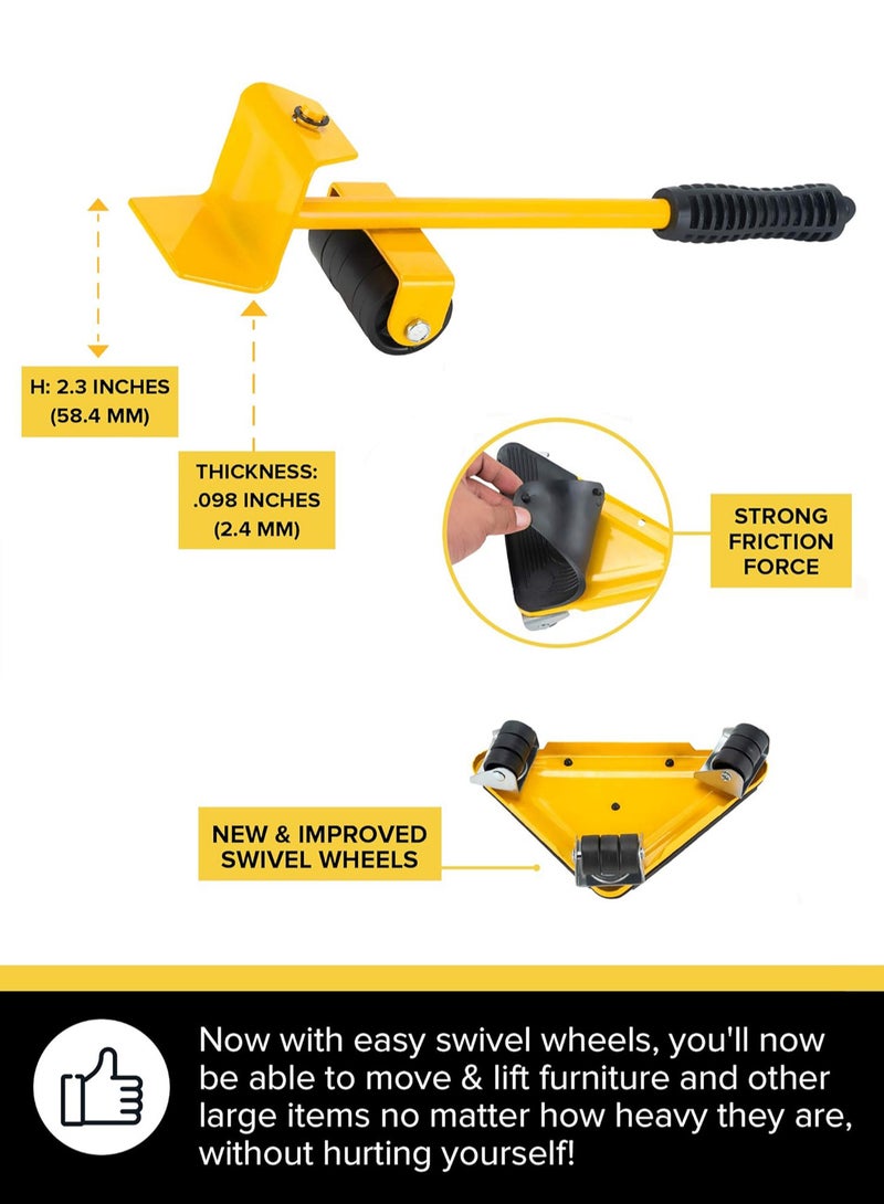 Relex Furniture Moving Tool, Heavy Furniture Corner Sliders with Furniture Lifter and 360 Degree Rotatable Rubber Roller, Furniture Movers for Moving Cabinets, Sofas, Pianos, Dining Tables (Blue) - Image 2