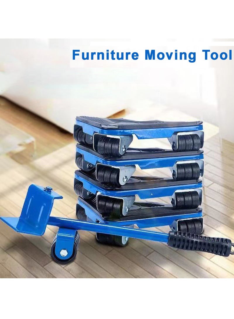 Relex Furniture Moving Tool, Heavy Furniture Corner Sliders with Furniture Lifter and 360 Degree Rotatable Rubber Roller, Furniture Movers for Moving Cabinets, Sofas, Pianos, Dining Tables (Blue) - Image 1