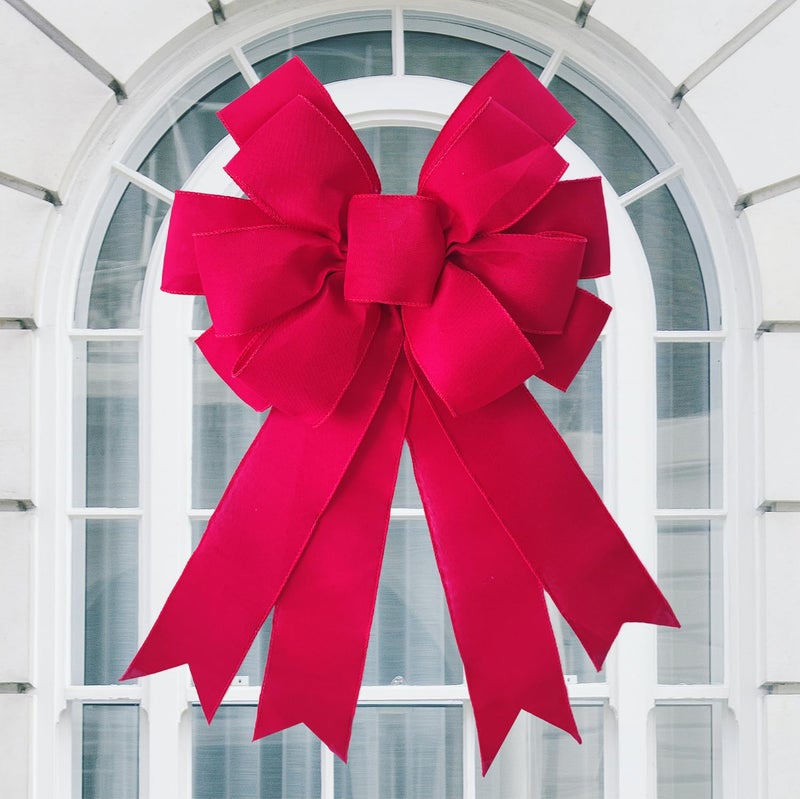 Voeveca Large Fall Bow Wreath Thanksgiving Decor Buffalo Bows for Indoor Outdoor Orange Wreath Holiday Fall Decorations and All Kinds of Holiday Backdrops Decorations 1 Red - Image 2