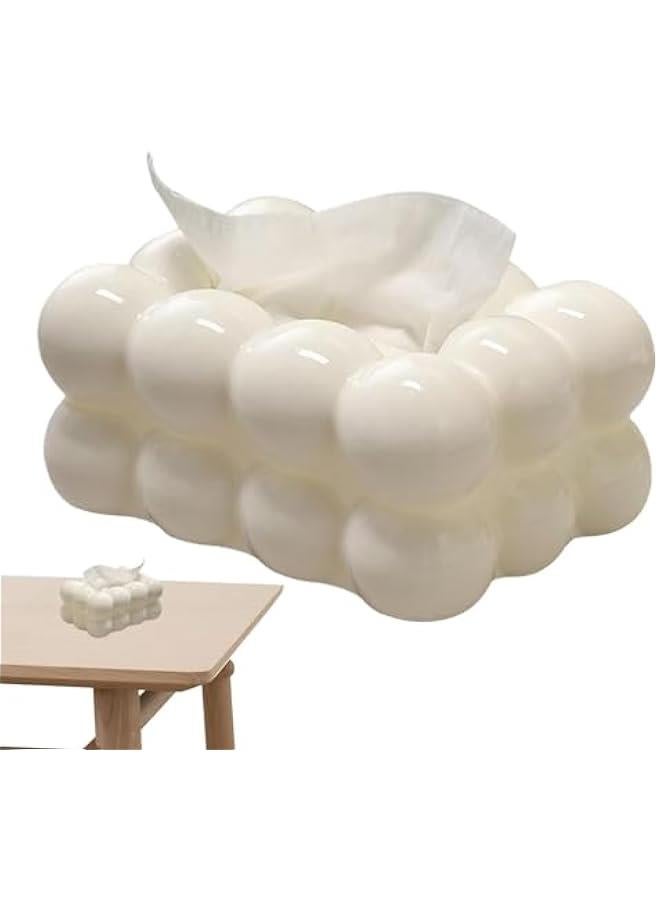 Generic Bubble Shaped Tissue Box - Marsh Malow Shaped Tissue Box | Creative Tissue Box | Decorative Tissue Box | Facial Paper Organizer Dispenser | Cloud Shaped Tissue Box | Bubble Tissue Holder for Car  - Image 1