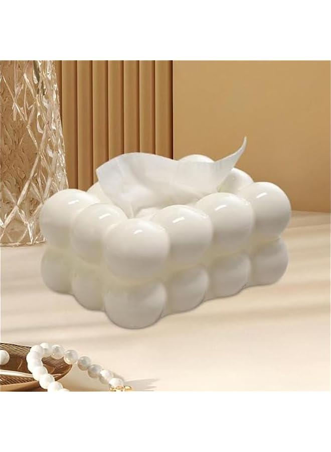 Generic Bubble Shaped Tissue Box - Marsh Malow Shaped Tissue Box | Creative Tissue Box | Decorative Tissue Box | Facial Paper Organizer Dispenser | Cloud Shaped Tissue Box | Bubble Tissue Holder for Car  - Image 2