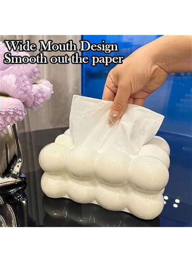 Generic Bubble Shaped Tissue Box - Marsh Malow Shaped Tissue Box | Creative Tissue Box | Decorative Tissue Box | Facial Paper Organizer Dispenser | Cloud Shaped Tissue Box | Bubble Tissue Holder for Car  - Image 3