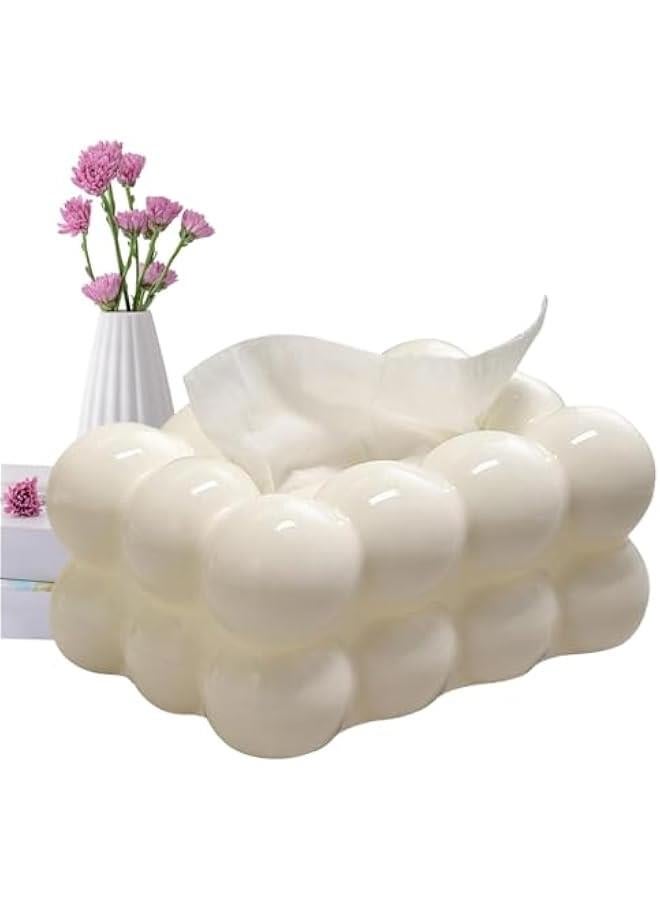 Generic Bubble Shaped Tissue Box - Marsh Malow Shaped Tissue Box | Creative Tissue Box | Decorative Tissue Box | Facial Paper Organizer Dispenser | Cloud Shaped Tissue Box | Bubble Tissue Holder for Car  - Image 5