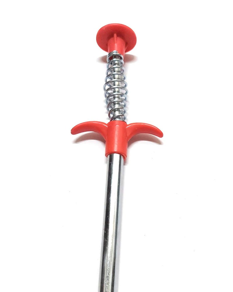 Blushinsta ABS and Stainless Steel Hair Catching Drain Cleaner Wire Spring Sink Cleaning Stick (162cm ; Red) - Image 2