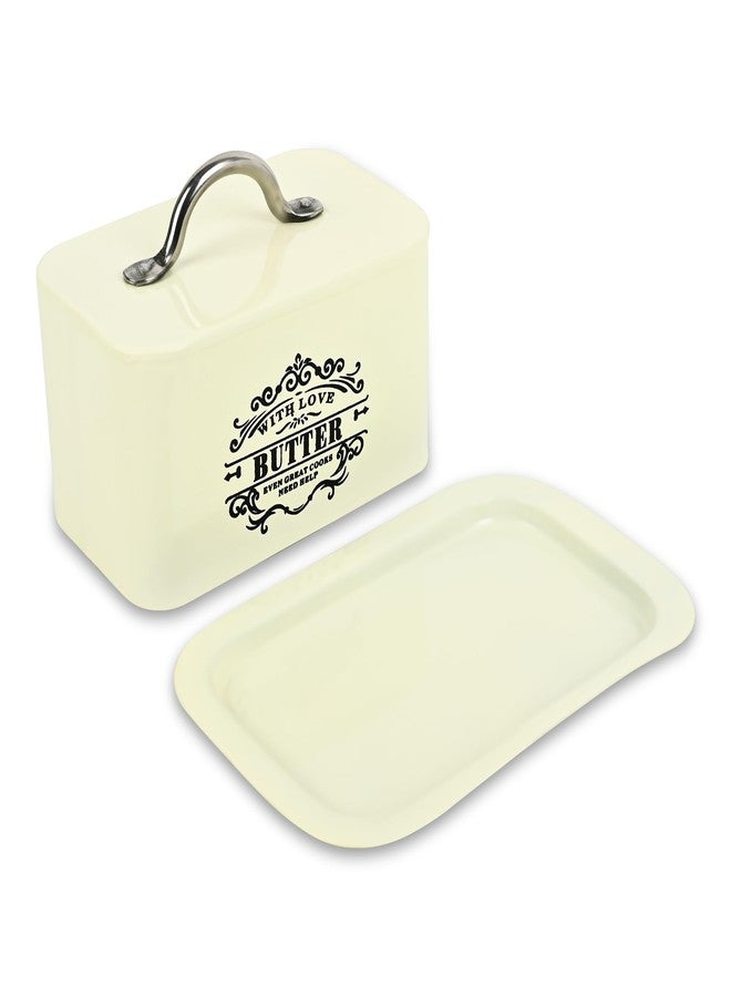 True Decor Butter Storage Box for Fridge with Lid Butter Dishes Box Butter Box 500 gm Container (Off White) - Image 5