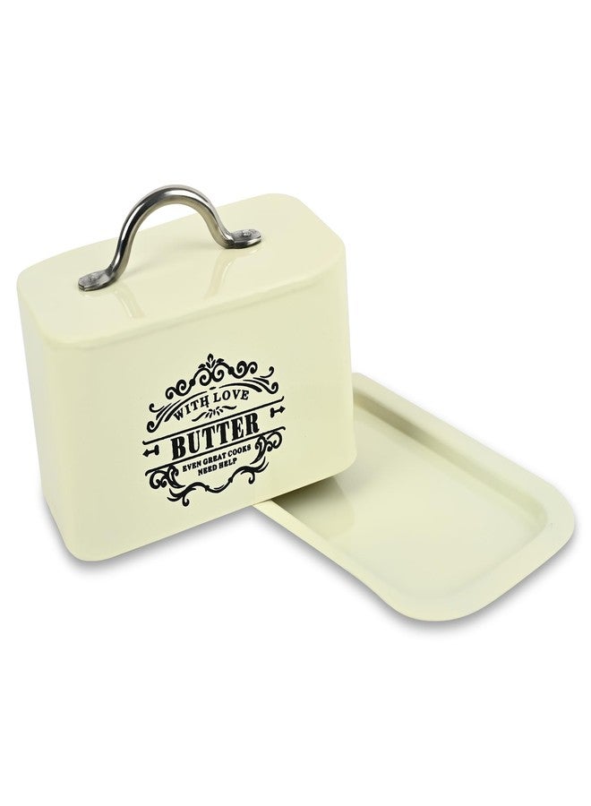 True Decor Butter Storage Box for Fridge with Lid Butter Dishes Box Butter Box 500 gm Container (Off White) - Image 3
