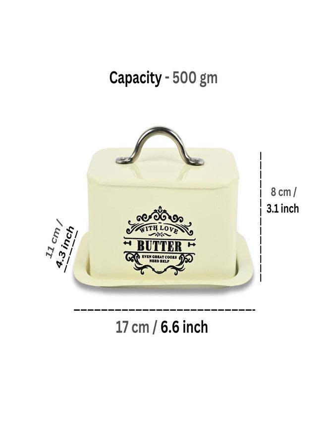 True Decor Butter Storage Box for Fridge with Lid Butter Dishes Box Butter Box 500 gm Container (Off White) - Image 2