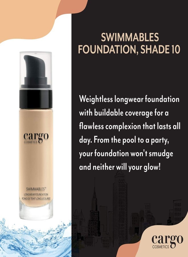 Cargo Cosmetics Swimmables Longwear Foundation, Buildable, Water Resistant Foundation, Medium to Full Natural Coverage, 10 - Image 2