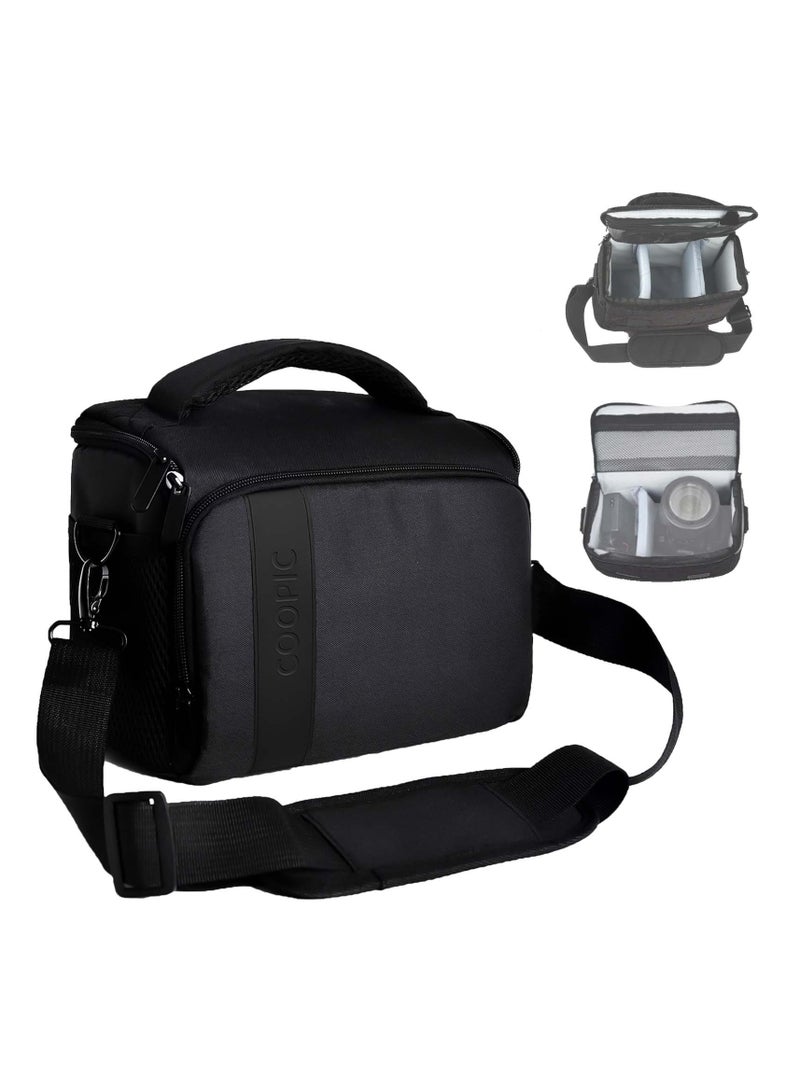 Coopic حقيبة كاميرا رقمية من القماش من COOPIC BL-26 باللون الأسود، حقيبة كتف Urban Life متوافقة مع كاميرات Nikon Sony Canon Olympus Pentex ذات العدسة القابلة للتبديل Micro 4/3 ذات الإطار الكامل SLR الرقمية - Image 1