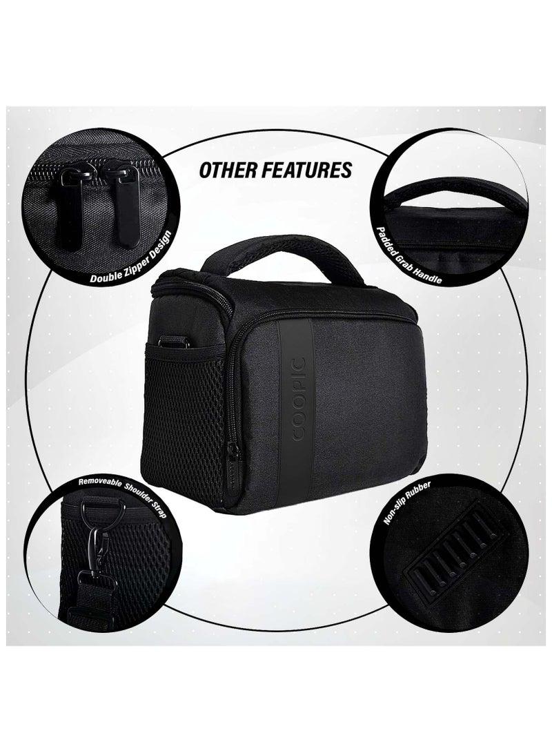 Coopic حقيبة كاميرا رقمية من القماش من COOPIC BL-26 باللون الأسود، حقيبة كتف Urban Life متوافقة مع كاميرات Nikon Sony Canon Olympus Pentex ذات العدسة القابلة للتبديل Micro 4/3 ذات الإطار الكامل SLR الرقمية - Image 4