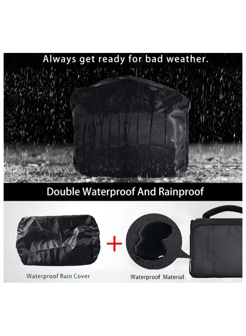 Coopic حقيبة كاميرا رقمية من القماش من COOPIC BL-26 باللون الأسود، حقيبة كتف Urban Life متوافقة مع كاميرات Nikon Sony Canon Olympus Pentex ذات العدسة القابلة للتبديل Micro 4/3 ذات الإطار الكامل SLR الرقمية - Image 5