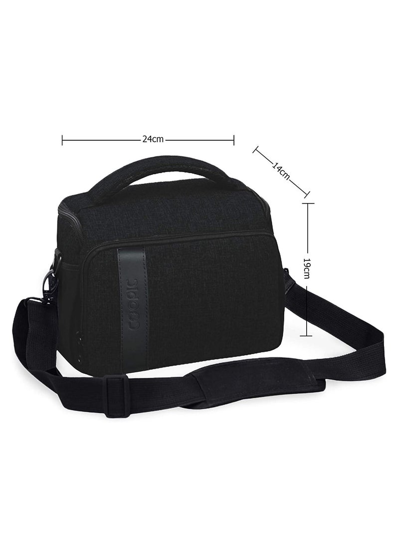 Coopic COOPIC BL-26 BLACK Messenger CANVAS DSLR Camera Bag Urban Life Shoulder Case Compatible with Nikon Sony Canon Olympus Pentex Interchangeable Mirrorless Micro 4/3 Full Frame Lens Digital SLR  - Image 4