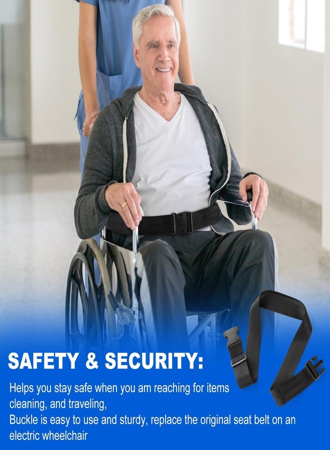 Tigbear Wheelchair Safety Strap Seat Belt, Adjustable Anti-Slip Anti-Fall Wheelchair Fixation Belt, 13-86" Adjustable Length 31-86 Inch/2 Inch Wide - Image 2