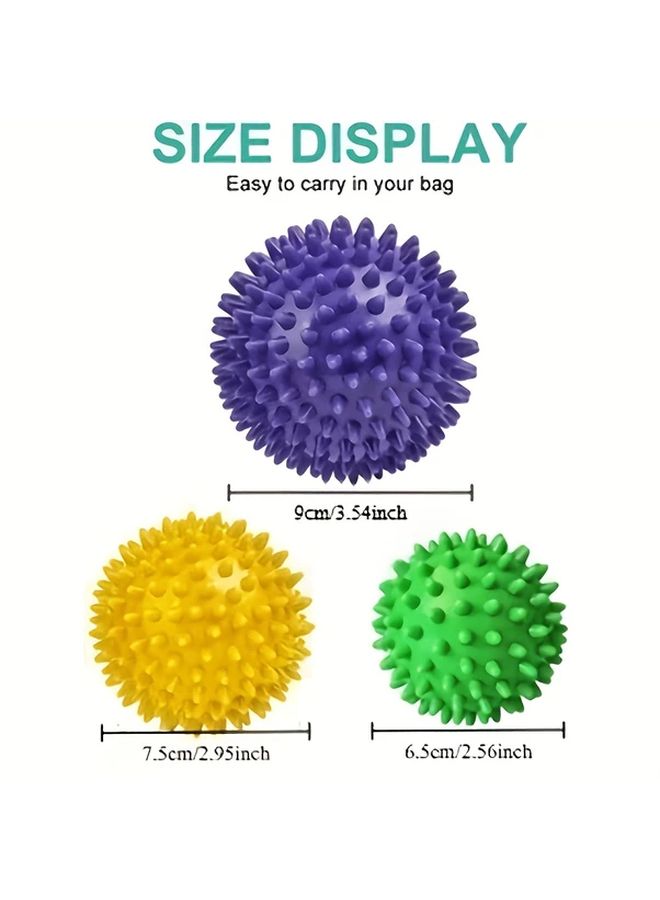 3 Pack Spiky Massage Balls Set for Deep Tissue Myofascial Release and Trigger Point Therapy - Image 3