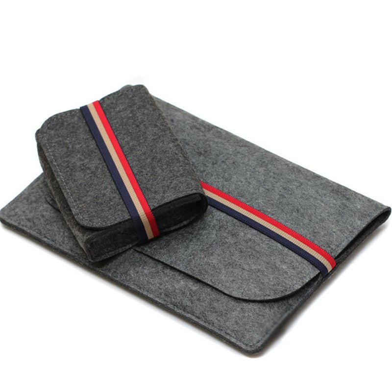 Factory selling notebook felt computer bag Apple ipad liner bag tablet computer bag custom logo Dark gray Dark gray