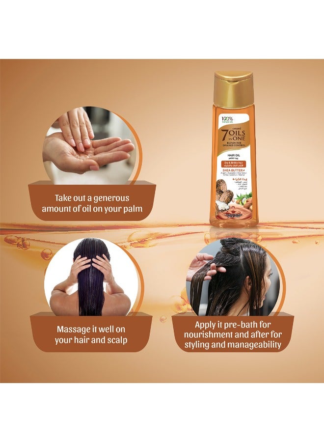 Emami 7 Oils in One Shea Butter Hair Oil – 300ml | 100% Natural Oils | Enriched with Shea Butter, Avocado & Argan Oils | Moisturizes Dry & Brittle Hair | For Thick, Strong & Shiny Hair - Image 4