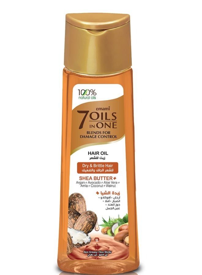 Emami 7 Oils in One Shea Butter Hair Oil – 300ml | 100% Natural Oils | Enriched with Shea Butter, Avocado & Argan Oils | Moisturizes Dry & Brittle Hair | For Thick, Strong & Shiny Hair - Image 1
