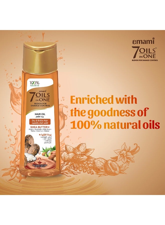 Emami 7 Oils in One Shea Butter Hair Oil – 300ml | 100% Natural Oils | Enriched with Shea Butter, Avocado & Argan Oils | Moisturizes Dry & Brittle Hair | For Thick, Strong & Shiny Hair - Image 5