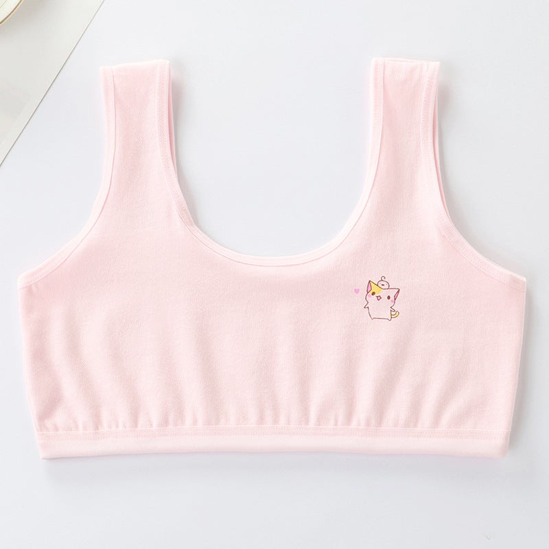 Cotton Teen Training Bra Soft Cup for Girls 8-12 Years Blue - Image 2