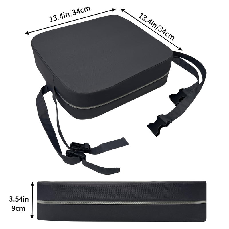 Acxseo Toddler Booster Seat for Kitchen Chair, 3.5" Oxford Foam Cushion, Non-Slip Base, Adjustable Straps, Portable Dining Booster for Self-Feeding Toddlers at Home or on the Go (Dark Grey) - Image 3