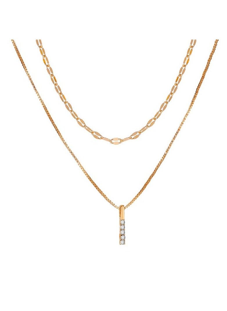 Satinior - Simple double stacked necklace sweater chain - Image 1