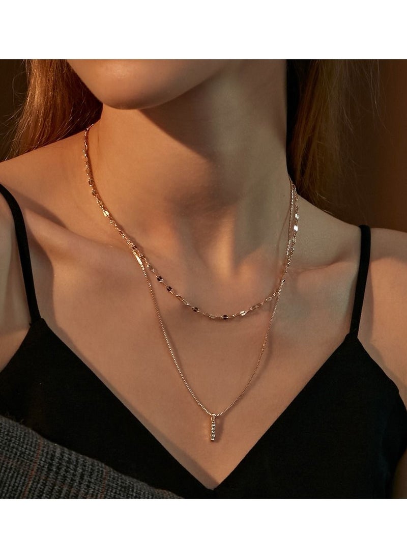 Satinior - Simple double stacked necklace sweater chain - Image 1