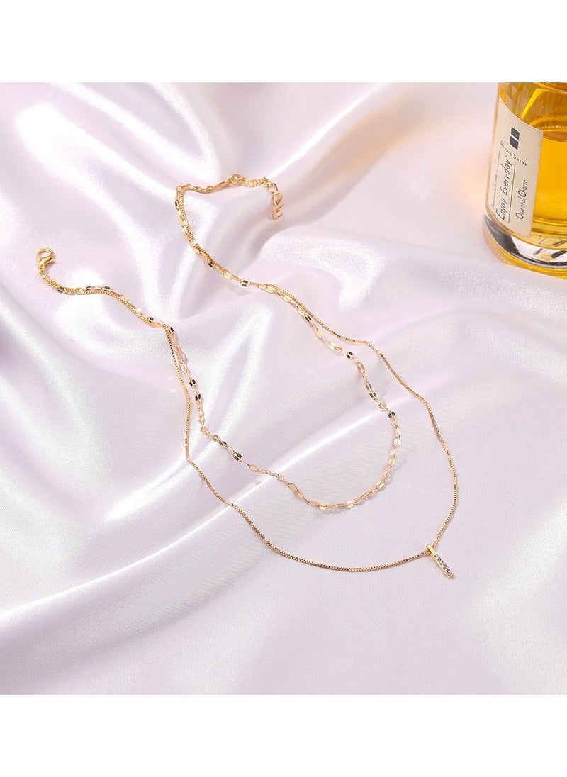 Satinior - Simple double stacked necklace sweater chain - Image 1