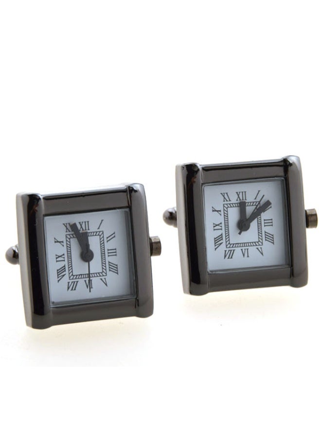 Shougu High End Movement Silver Precision Watch Men's Cufflinks