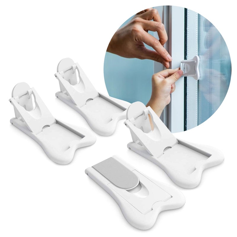 ashtonbee Child Safety Locks for Cabinets and Drawers Sliding Door Lock EasytoInstall Cabinet Locks for Babies Baby Cabinet Safety Latches Set of 4 White Ashtonbee