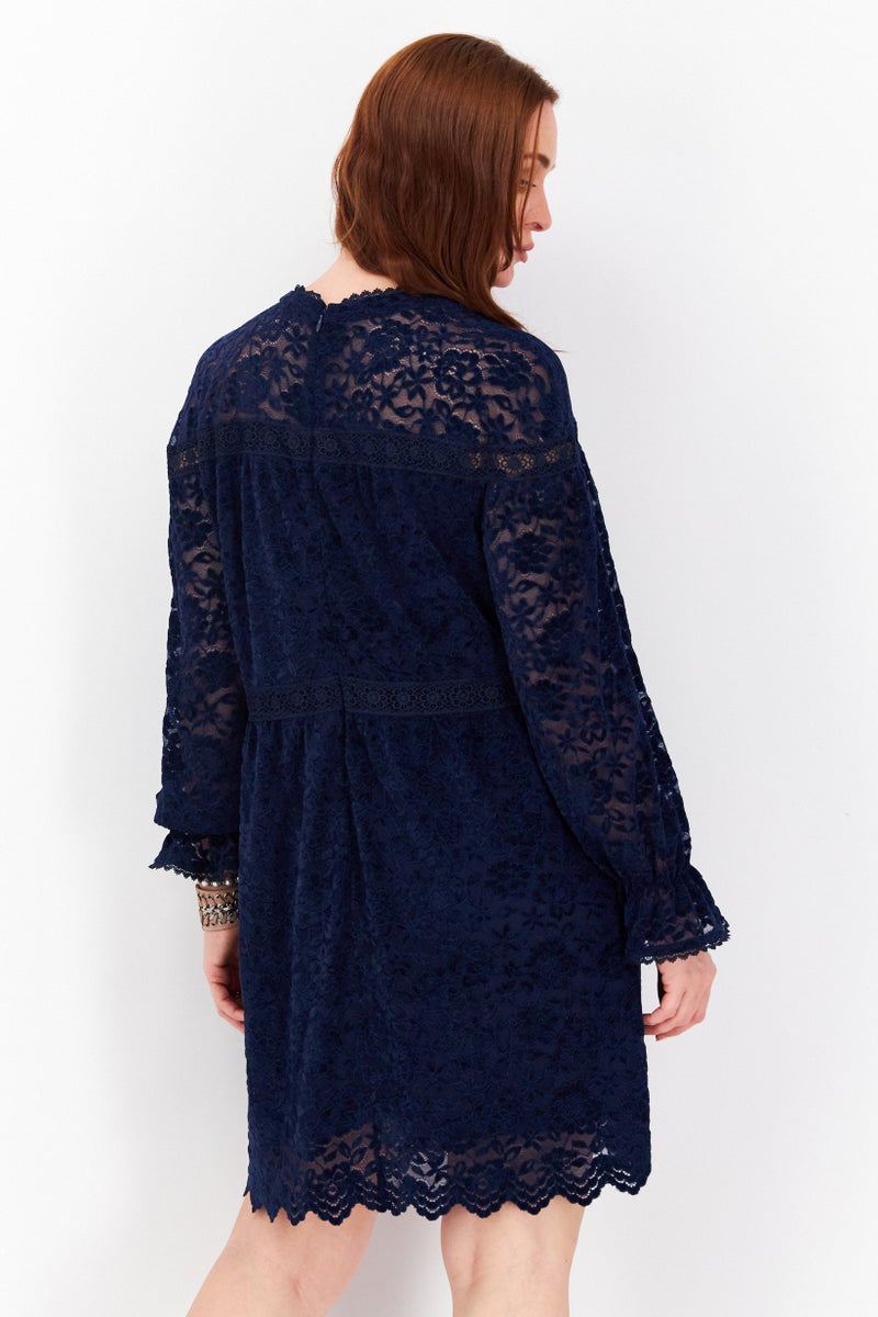 Tahari Women Textured Mini Dress, Navy - Image 4