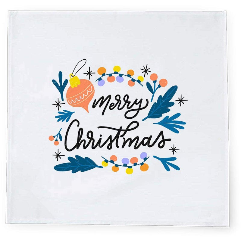 Khakee 6 Pcs Christmas Theme Tafta Silk Table Napkins 10x 10 for Xmas Decoration Christmas OrnamentsChristmas Gift npxmas224P - Image 2