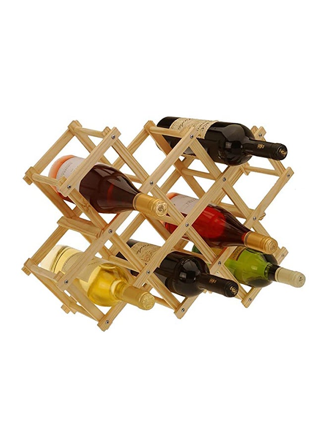 HOME TASTE Hometaste Foldable Wooden Wine Rack - Free Standing, Countertop Wine Holder Versatile Folding Wood Wine Storage Showcase Shelves For Home, Kitchen, Bar, Cabinet, Pantry (10-Bottle Holder Natural) 