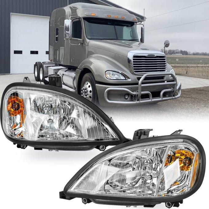 Headlights Headlamps Left Right Pair Set Replacememt For 20042017 Freightliner Columbia