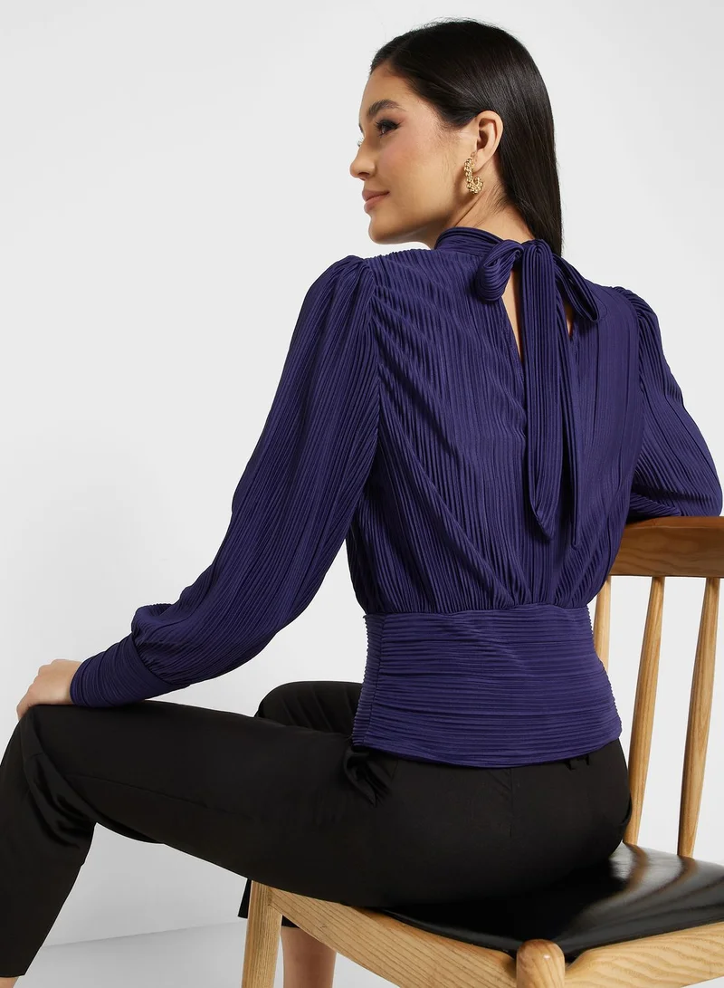 VERO MODA High Neck Plisse Top