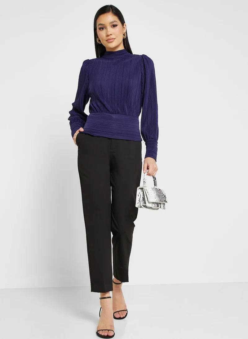 VERO MODA High Neck Plisse Top