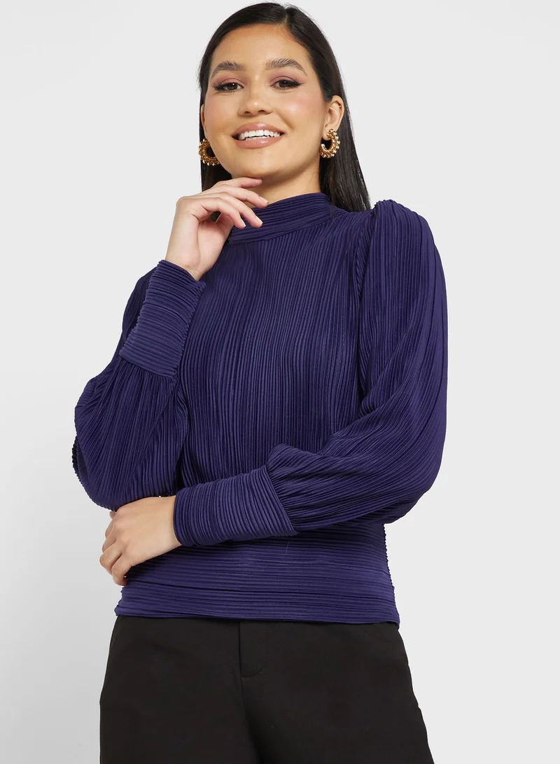 VERO MODA High Neck Plisse Top