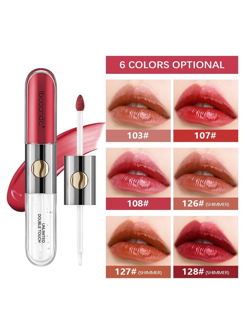Double Effect Matte and Mirror Surface Lipgloss 128#