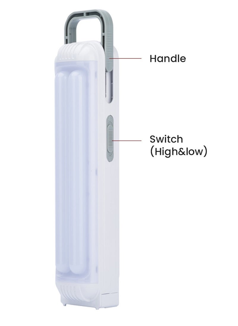 WEIDASI Rechargeable LED Emergency Light with AC/DC Charging, Dual Brightness Modes, Handle and Wall Mounting Option WD-802TD