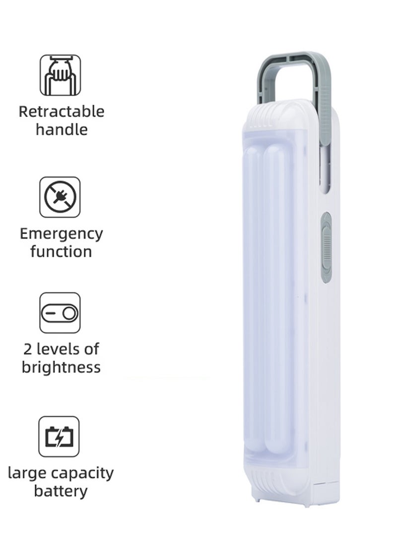 WEIDASI Rechargeable LED Emergency Light with AC/DC Charging, Dual Brightness Modes, Handle and Wall Mounting Option WD-802TD