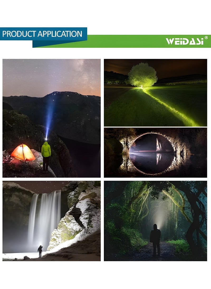 WEIDASI Rechargeable LED Emergency Light with AC/DC Charging, Dual Brightness Modes, Handle and Wall Mounting Option WD-802TD