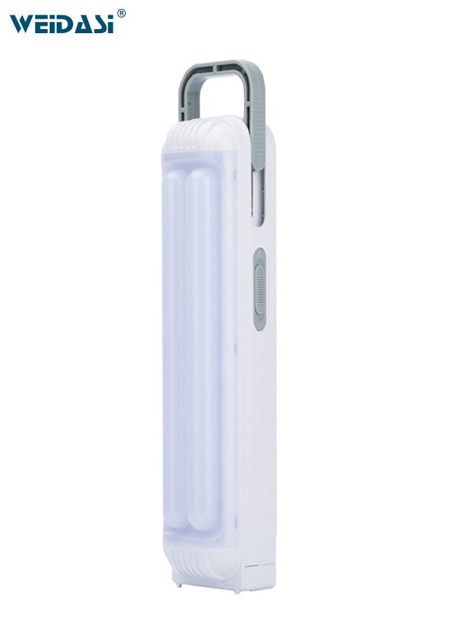 WEIDASI Rechargeable LED Emergency Light with AC/DC Charging, Dual Brightness Modes, Handle and Wall Mounting Option WD-802TD