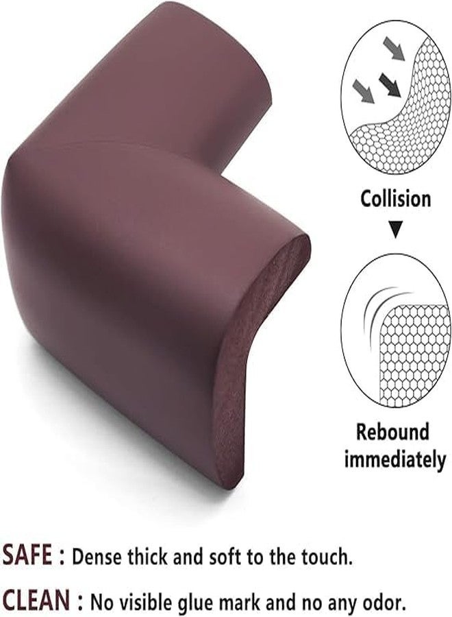 AESTROKE 4 Pack Soft Foam Baby Proofing Corner Guards & Edge Protectors, Pre-Taped Table Corner Protector,Soft Rubber Foam, Children Safety Furniture Desk Bumper, L Type,Brown - Image 3