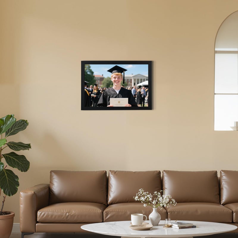 Giftgarden إطار دبلوم خشبي من جفت غاردن مع حامل شريطة، إطار 11x15 مصمم لعرض شهادة درجة 8.5 x 11 بوصة للخريجين هدية تخرج، أسود، عبوة واحدة - Image 3