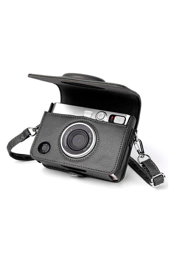 O Ozone Case for Fujifilm Instax Mini EVO Case, Hybrid Camera Protective PU Leather Protective Carrying Case with Adjustable Shoulder Strap-Black - Image 1
