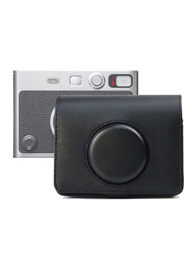 O Ozone حافظة لهاتف Fujifilm Instax Mini EVO، حقيبة حمل واقية من جلد البولي يوريثان للكاميرا الهجينة مع حزام كتف قابل للتعديل - أسود  - Image 1