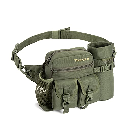 Tripole Polyester Multi-Utility Waist Pack and Sling Bag with Detachable Bottle Holder (Army Green) - Image 1