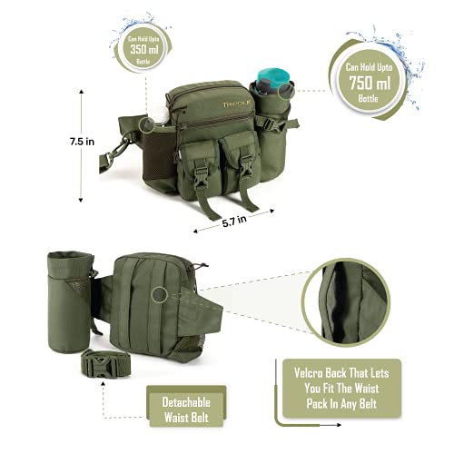 Tripole Polyester Multi-Utility Waist Pack and Sling Bag with Detachable Bottle Holder (Army Green) - Image 4