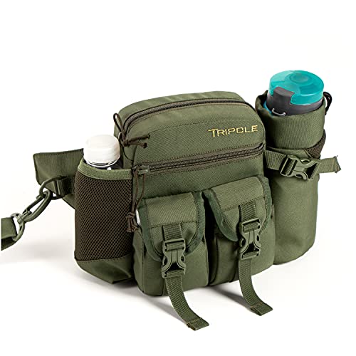 Tripole Polyester Multi-Utility Waist Pack and Sling Bag with Detachable Bottle Holder (Army Green) - Image 2