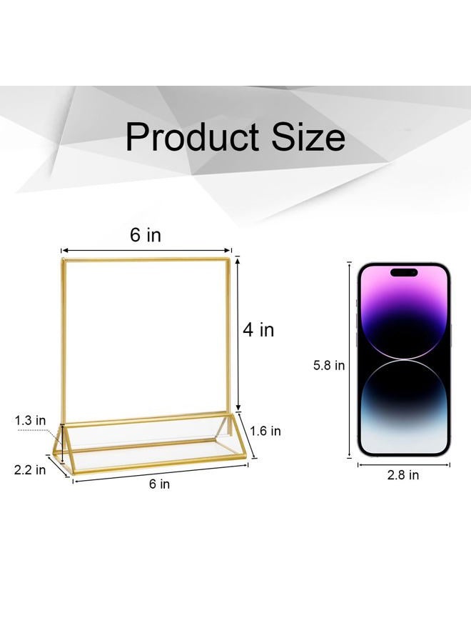 NIUBEE Horizontal Gold Sign Holder Frame (4x6 6Pack) - Image 2