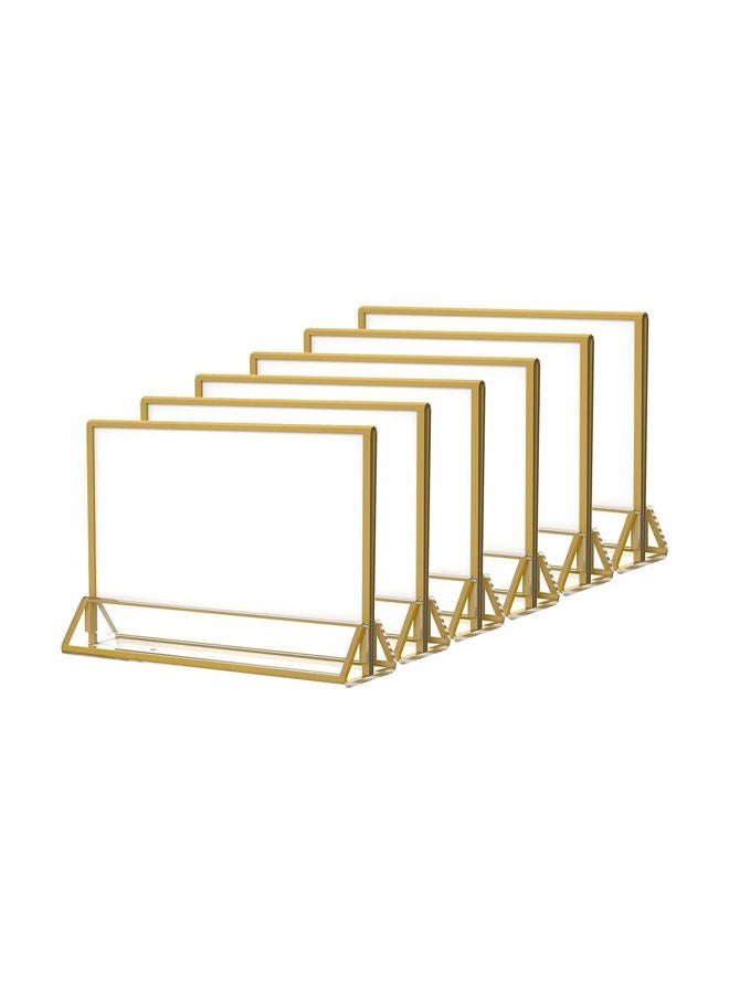 NIUBEE Horizontal Gold Sign Holder Frame (4x6 6Pack) - Image 1